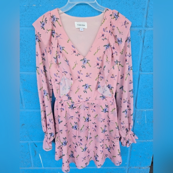 Yumi Kim by Revolve Pink Floral Dress Sz S - Picture 4 of 13